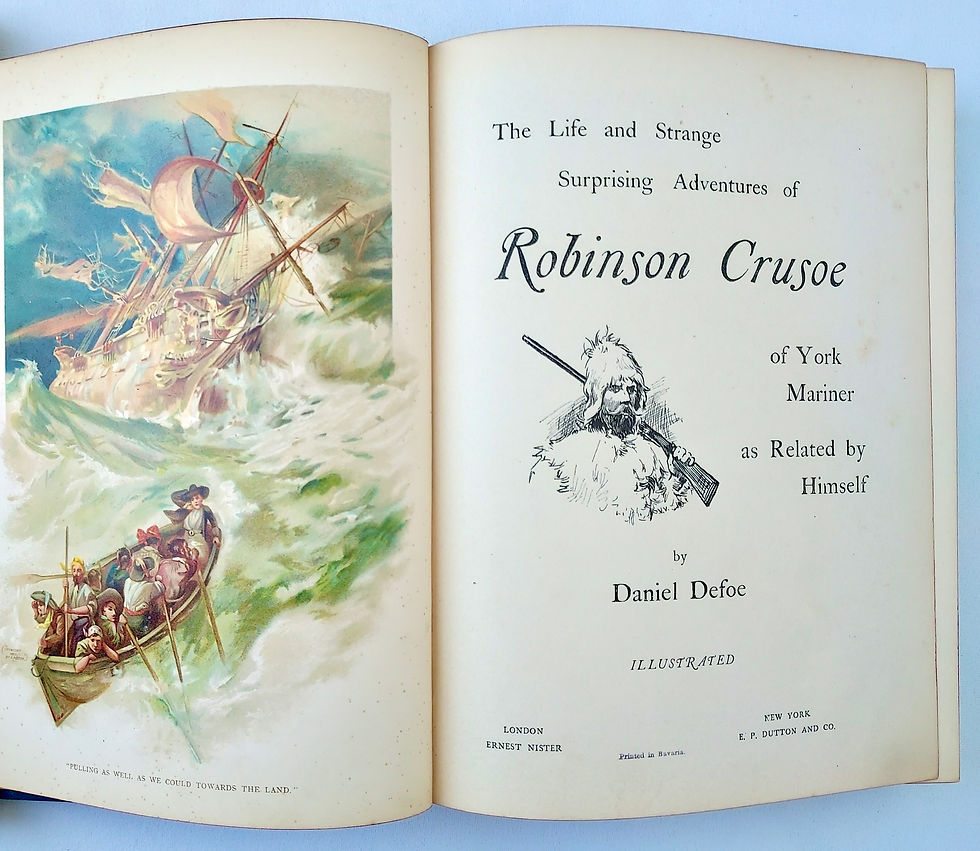縮圖：Colour frontispiece plate of Robinson Crusoe by J. Finnemore 1895 edition
