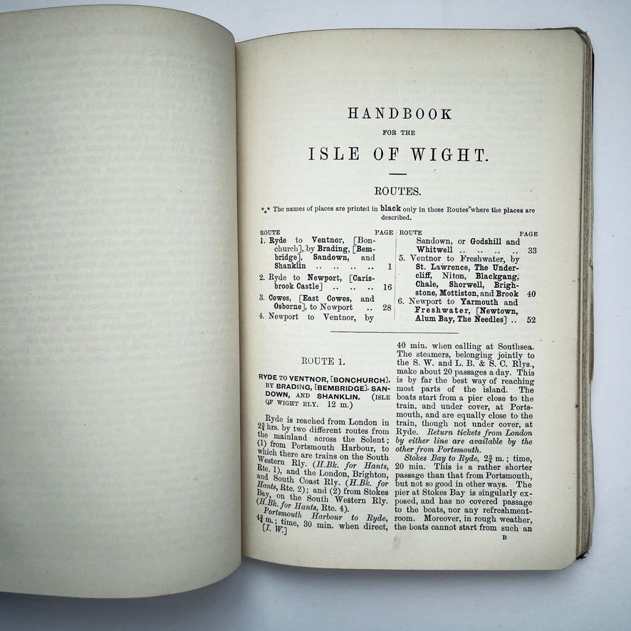 Miniatyrbild: Start of main section Handbook for the Isle of Wight, 1898 John Murray travel guide