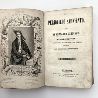 Second title page with engraved frontispiece, 1842 El Periquillo Sarniento