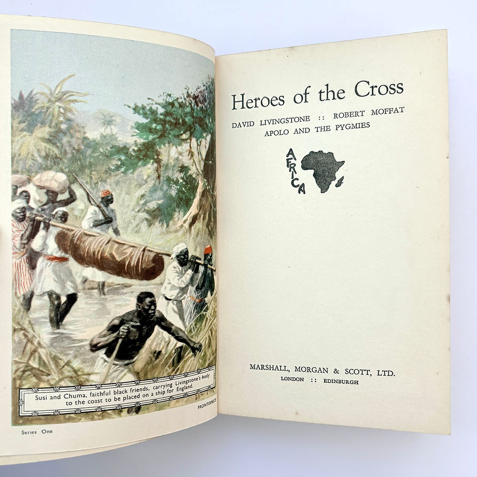 サムネイル： Heroes of the Cross colour frontispiece Livingstone Susi Chuma