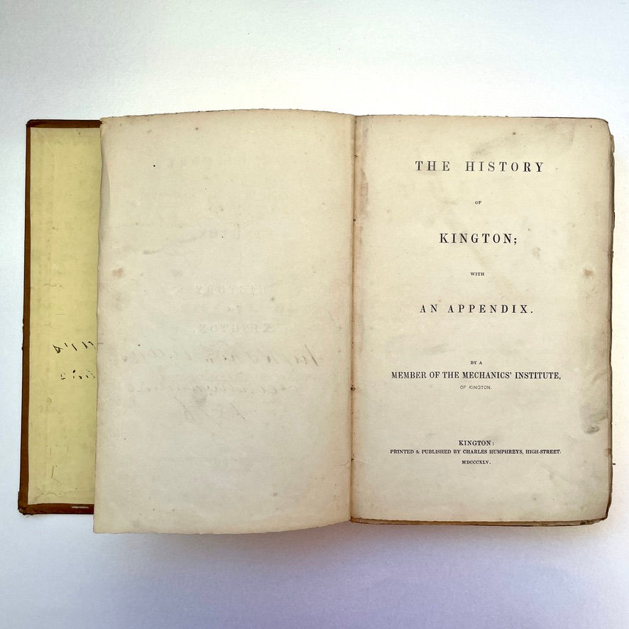 サムネイル： 1845 A History of Kington By a Member of the Mechanics Institute of Kington RARE