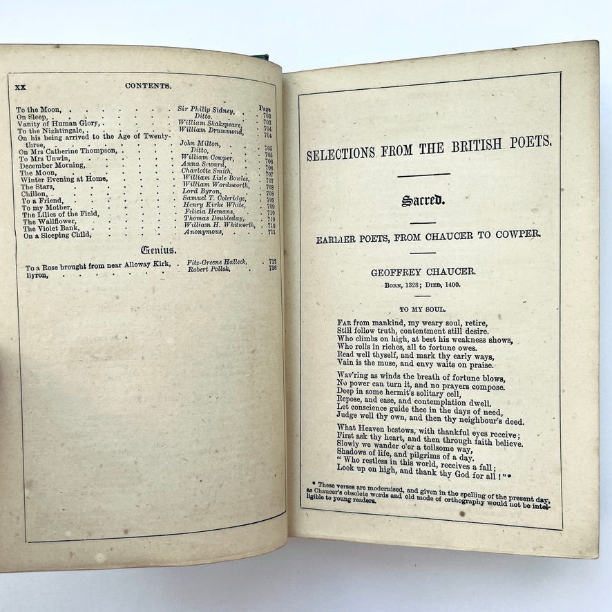 縮圖：Opening chapter beginning with Chaucer in Victorian poetry anthology