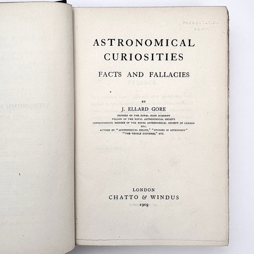 Miniaturbild: Title page with date Astronomical Curiosities Gore 1909 first edition