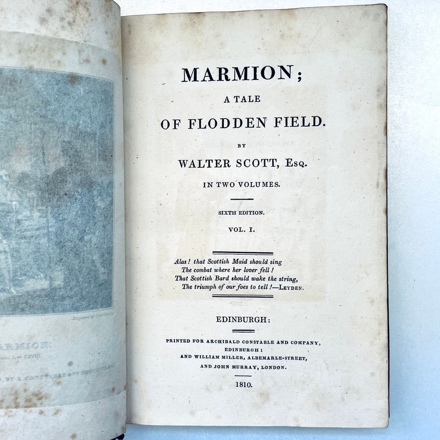 Miniature : Title page of Early Walter Scott editions Volume I