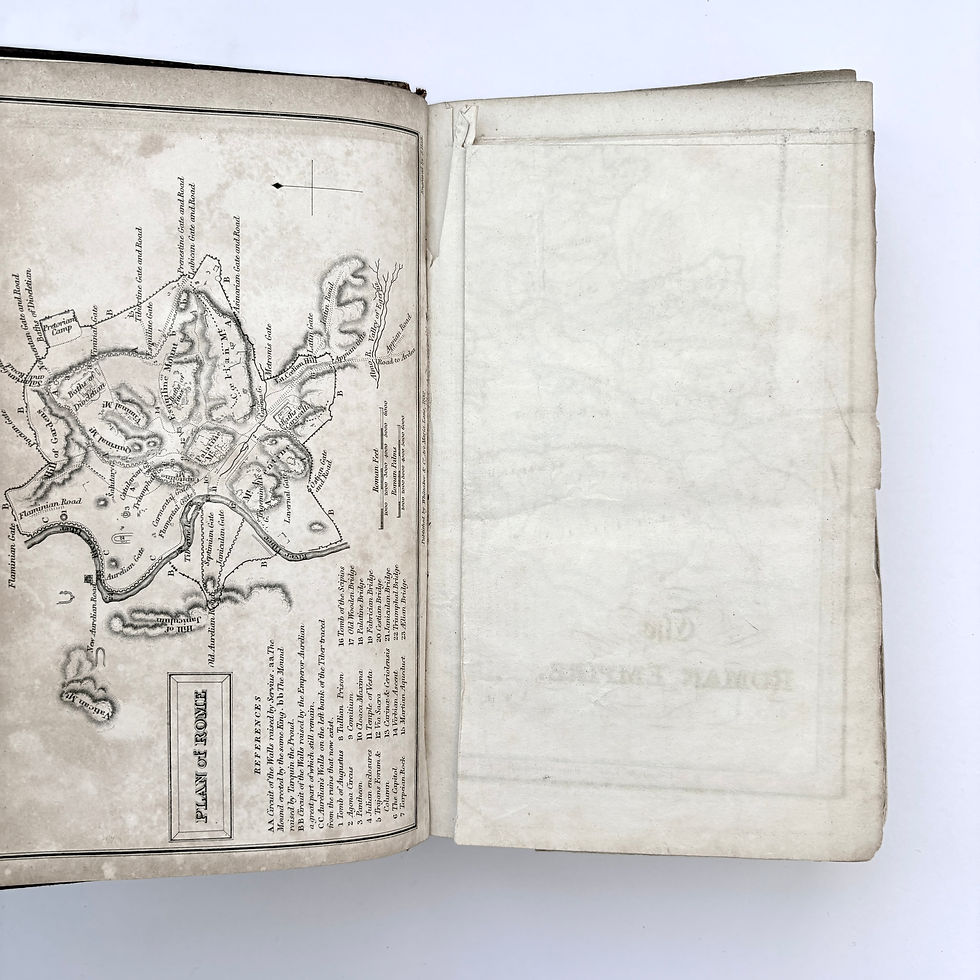 Thumbnail: Plan of Rome engraved plate Goldsmith History of Rome 1832 Pinnock improved edition antiquarian map illustration