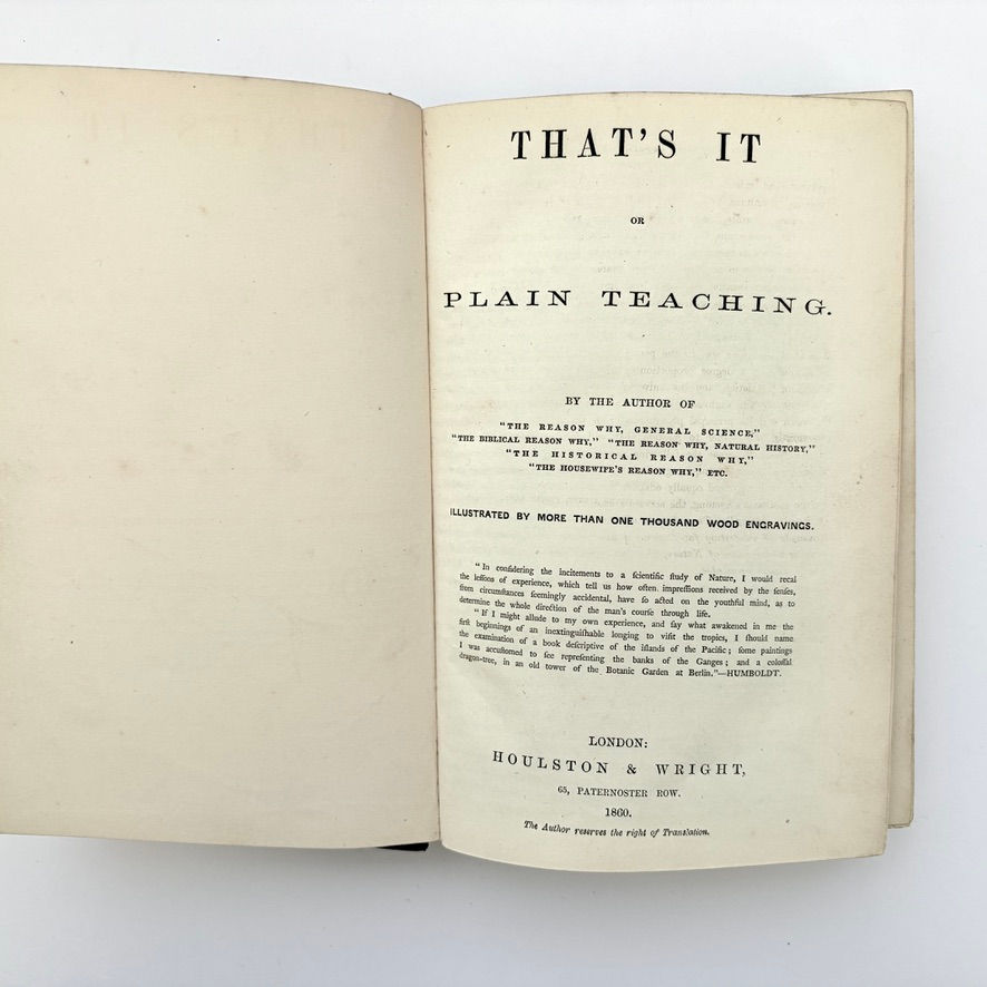 Title page of That's It 1860 Houlston and Wright Paternoster Row London