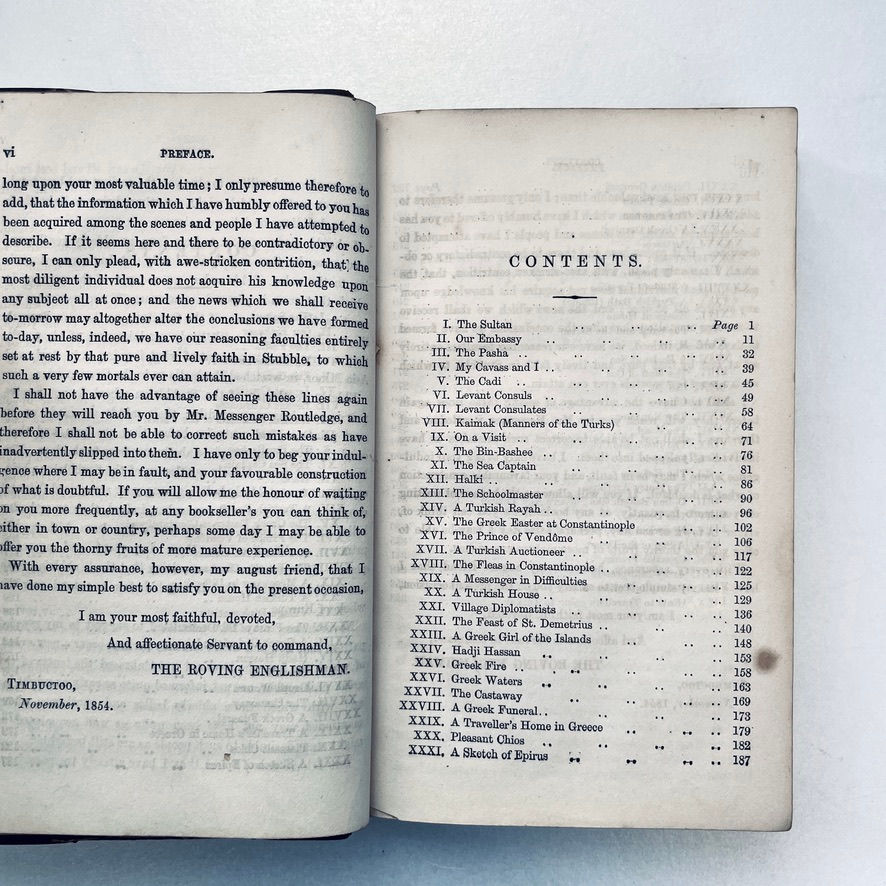 縮圖：Interior contents page showing light foxing, typical of 19th century printing