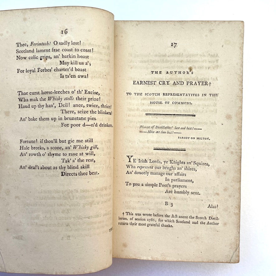 Miniature : 1801 Robert Burns Poems – Early Leather Edition with Fold-Out Engraving