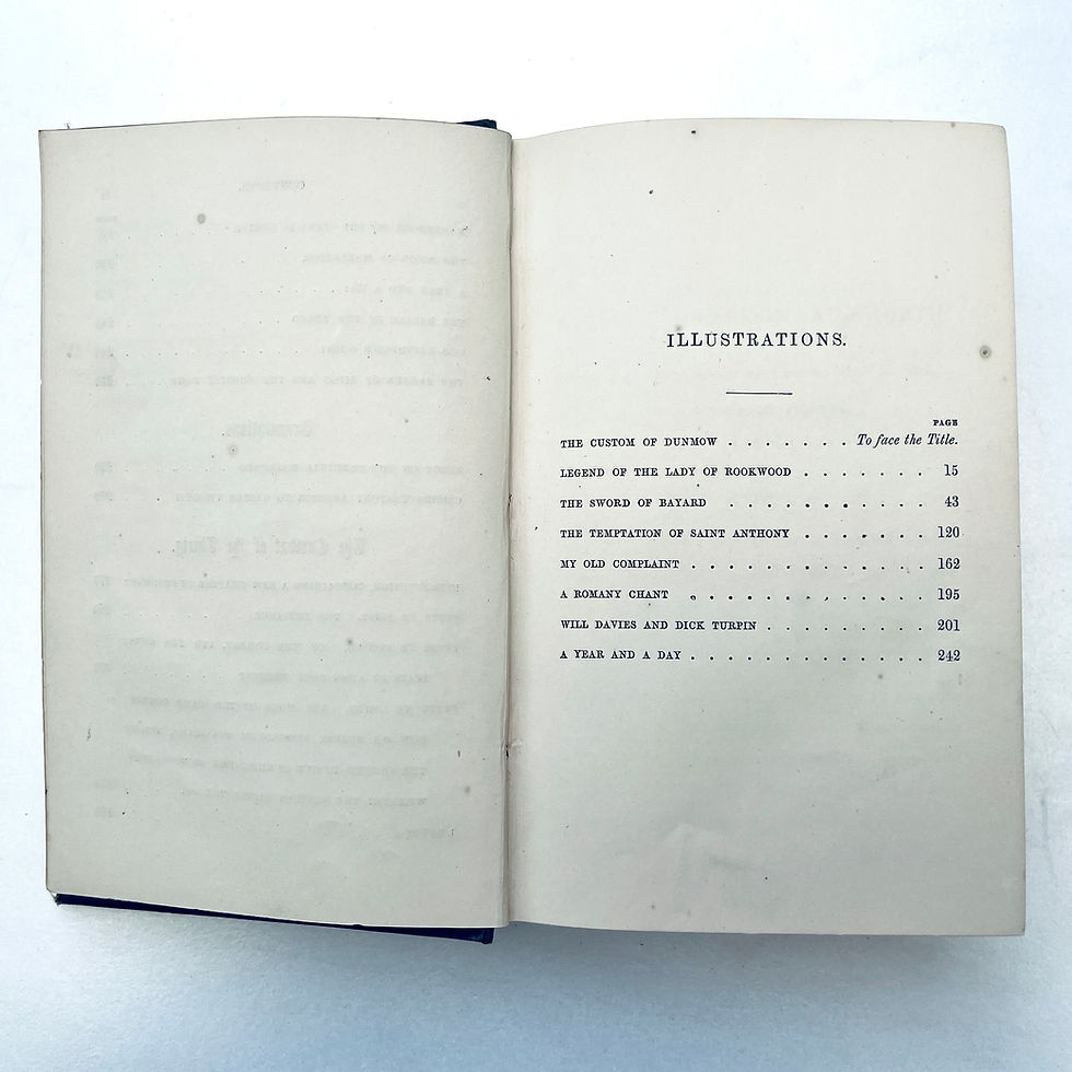 サムネイル： List of illustrations page from 1870s Ainsworth edition.