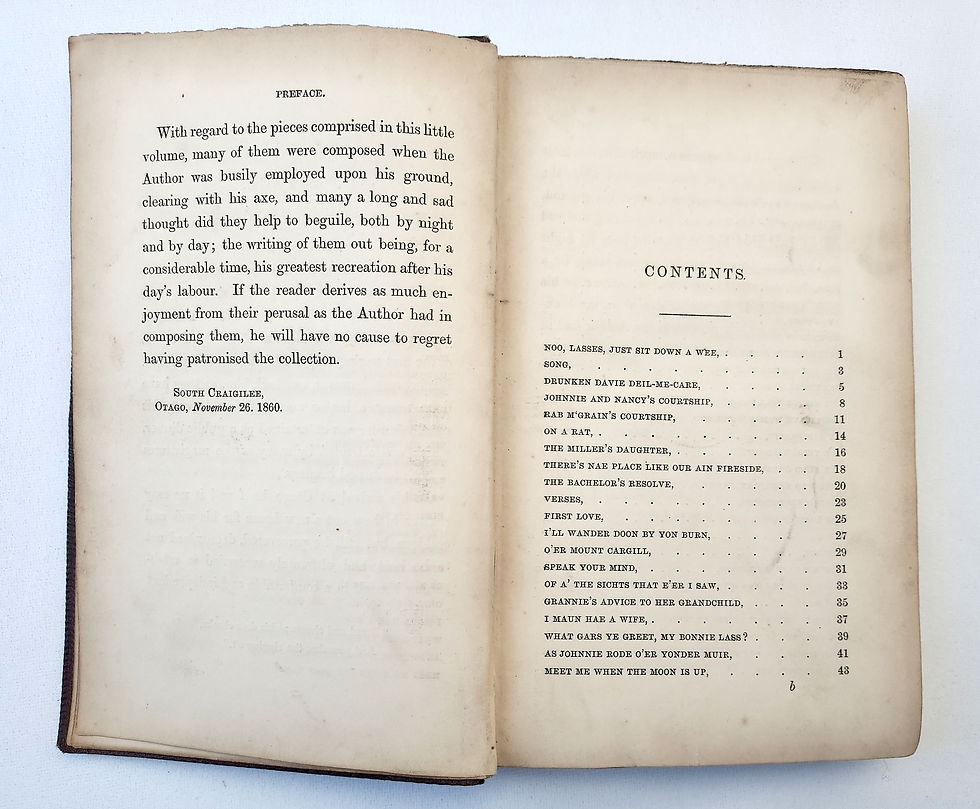 Miniatura: Start of contents of 1861 John Barr poetry book 1st edition