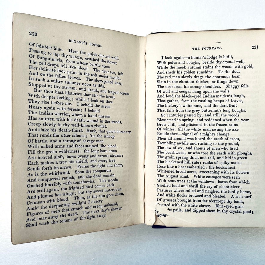 サムネイル： Page 221 showing bottom edge rips in Bryant’s Poetical Works