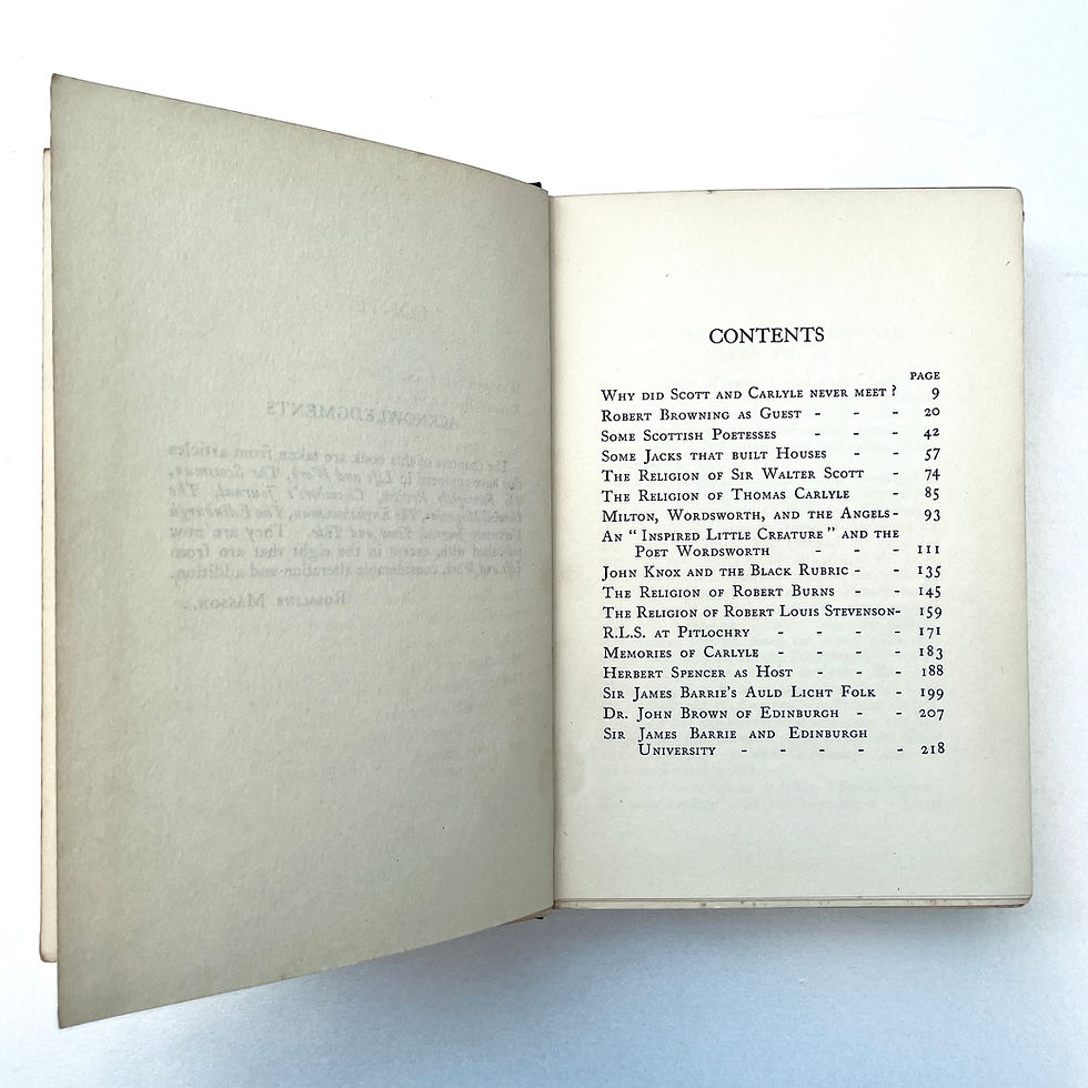 Miniatura: Contents page Poets Patriots and Lovers Rosaline Masson c1933 Red Cloth Rare Memoir Book