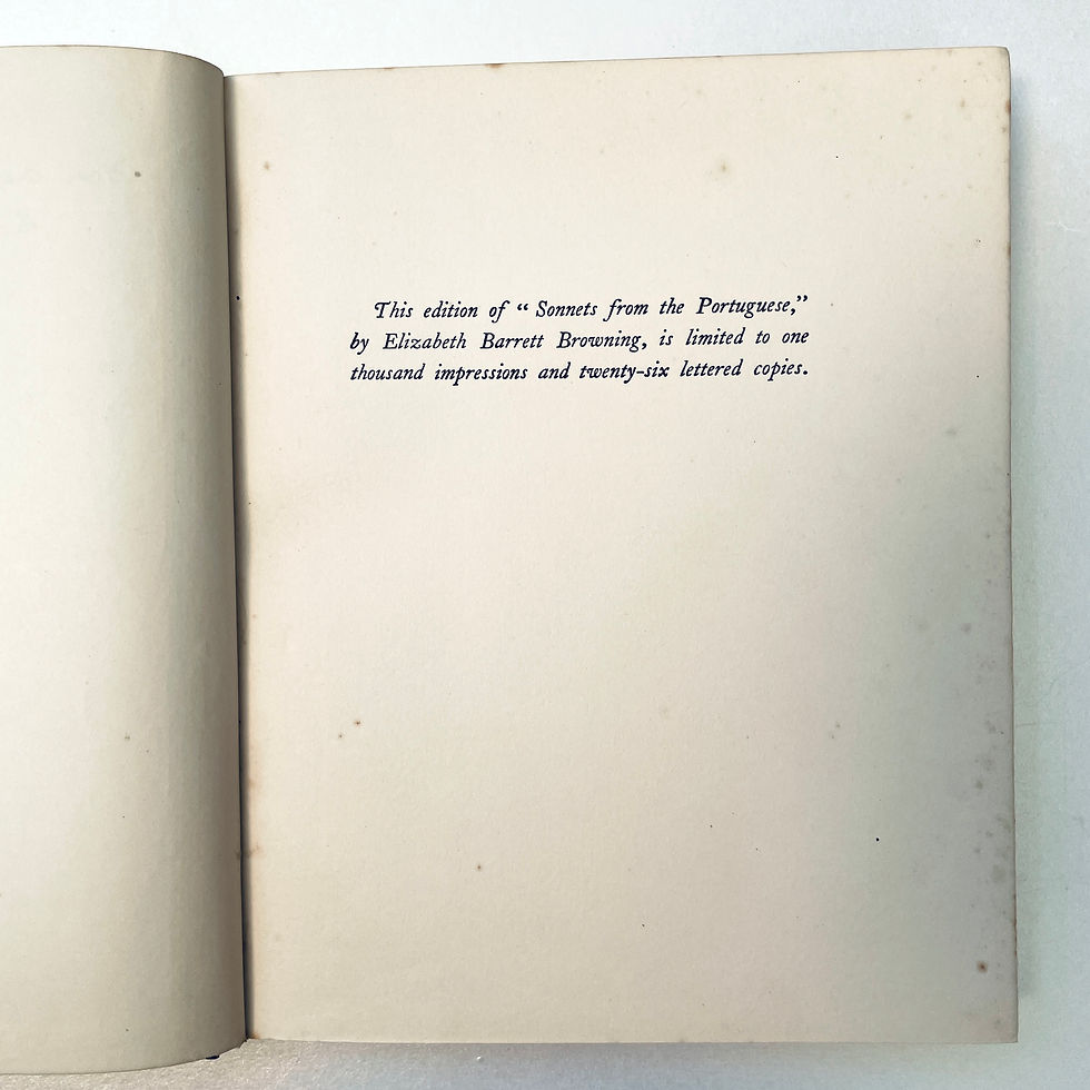 Miniature : SONNETS FROM THE PORTUGUESE Barrett Browning LIMITED TO 1000 COPIES c1910 Book