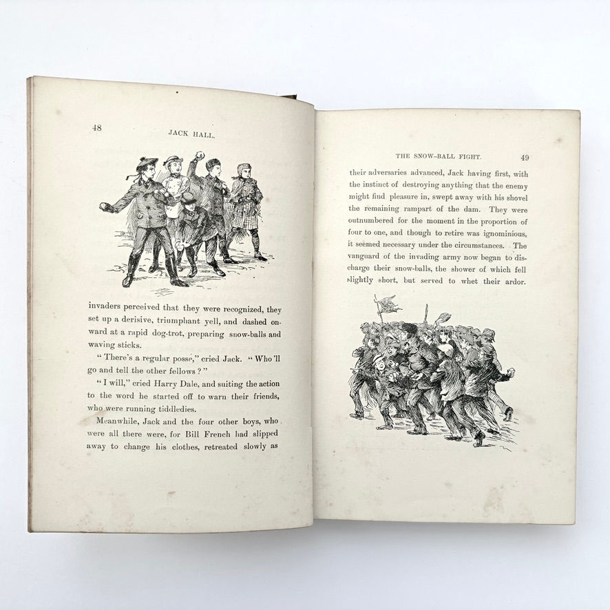 縮圖：Pages 48 and 49 snowball fight illustration Jack Hall Attwood plates