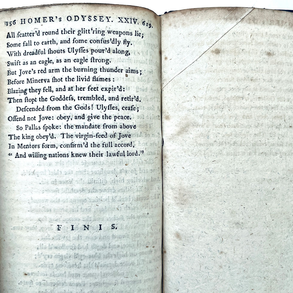 Miniature : Last page of text 1768 Odyssey of Homer