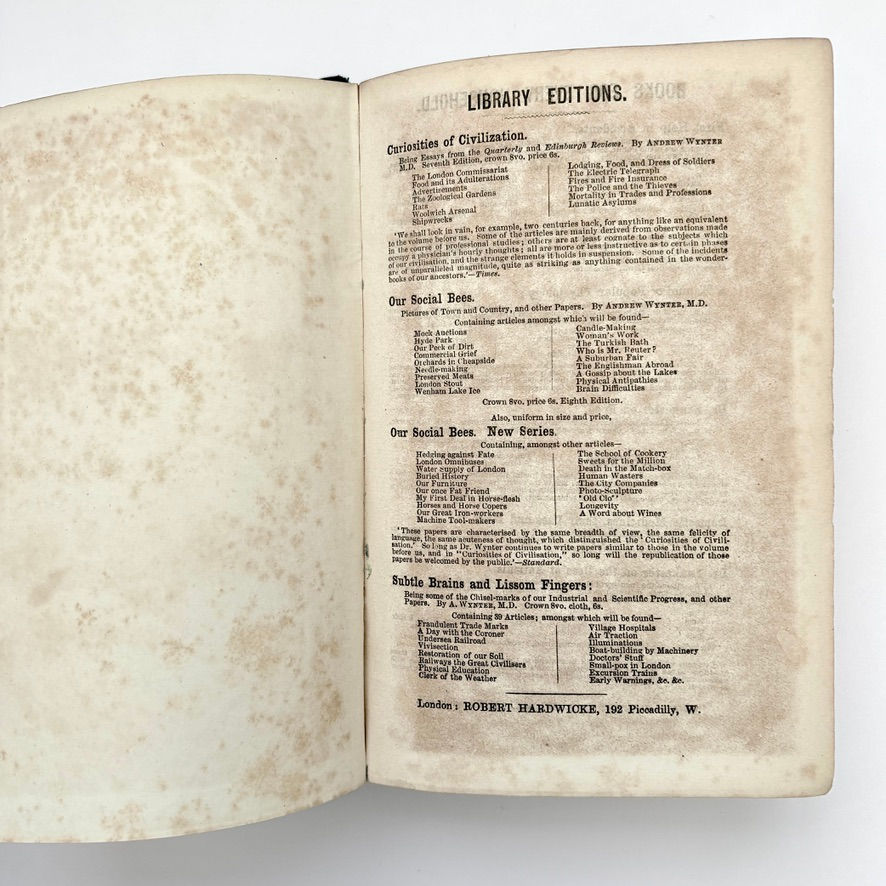 Miniature : Robert Hardwicke Library Editions catalogue Curiosities of Civilization