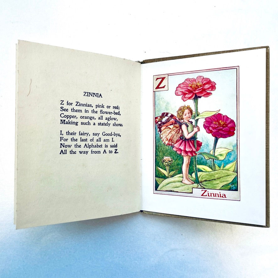 縮圖：The Zinnia Fairy full-page colour plate, A Flower Fairy Alphabet by Cicely M. Barker.