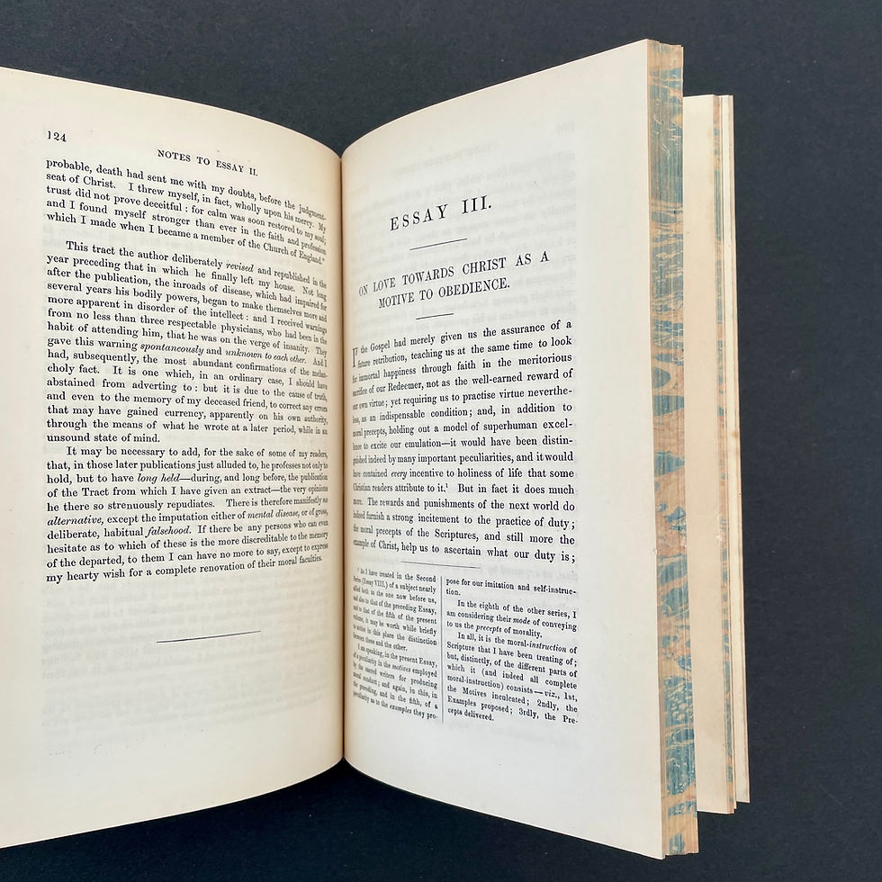 Pikkukuva: 1850 - WHATELY’S ESSAYS – CHRISTIAN RELIGION Antiquarian RARE LEATHER Book