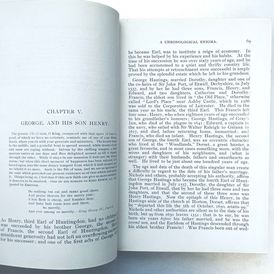 Miniature : Pages 68–69, clean text, light pencil remnants, 1907 Story of Ashby-de-la-Zouch