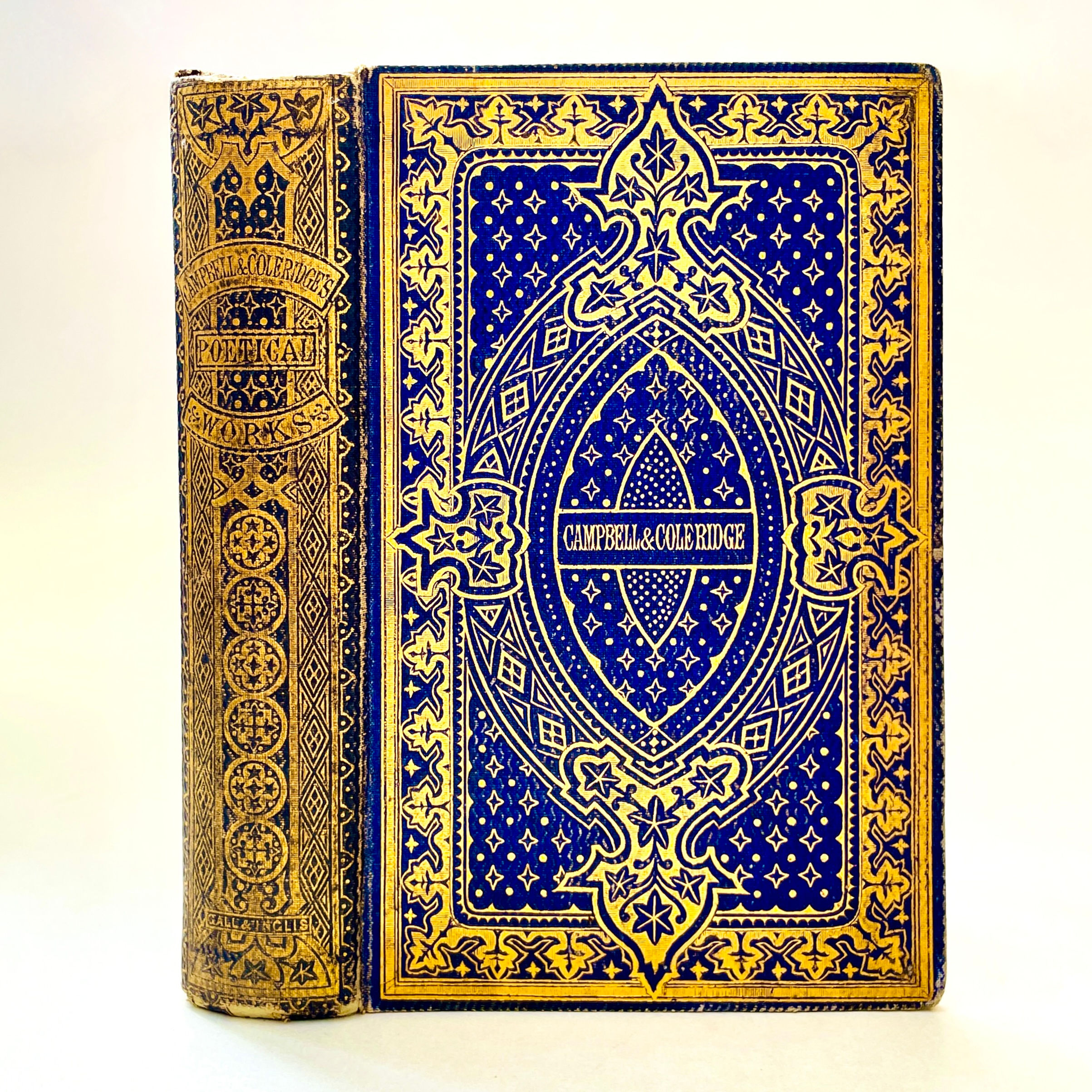 Cover of Poetical Works of Campbell & Coleridge with gilt decoration