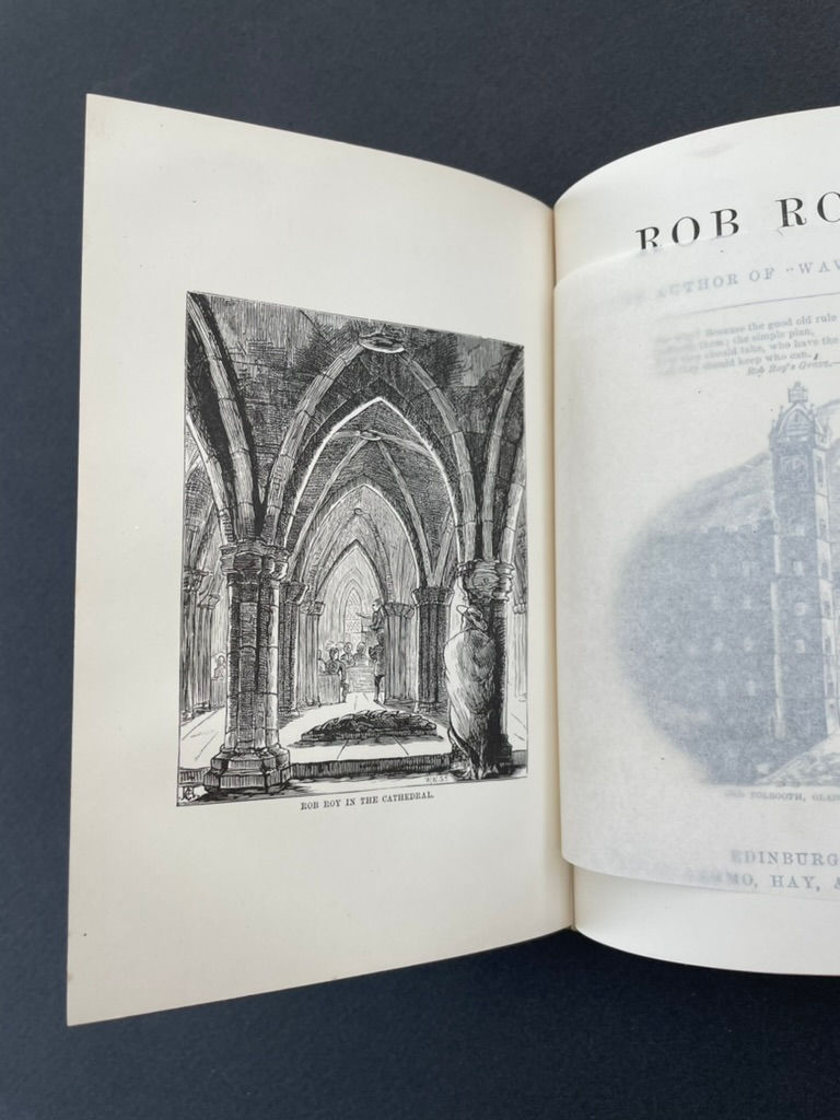 Miniaturbild: Frontispiece (Rob Roy) engraved plate with tissue guard, clear and present.