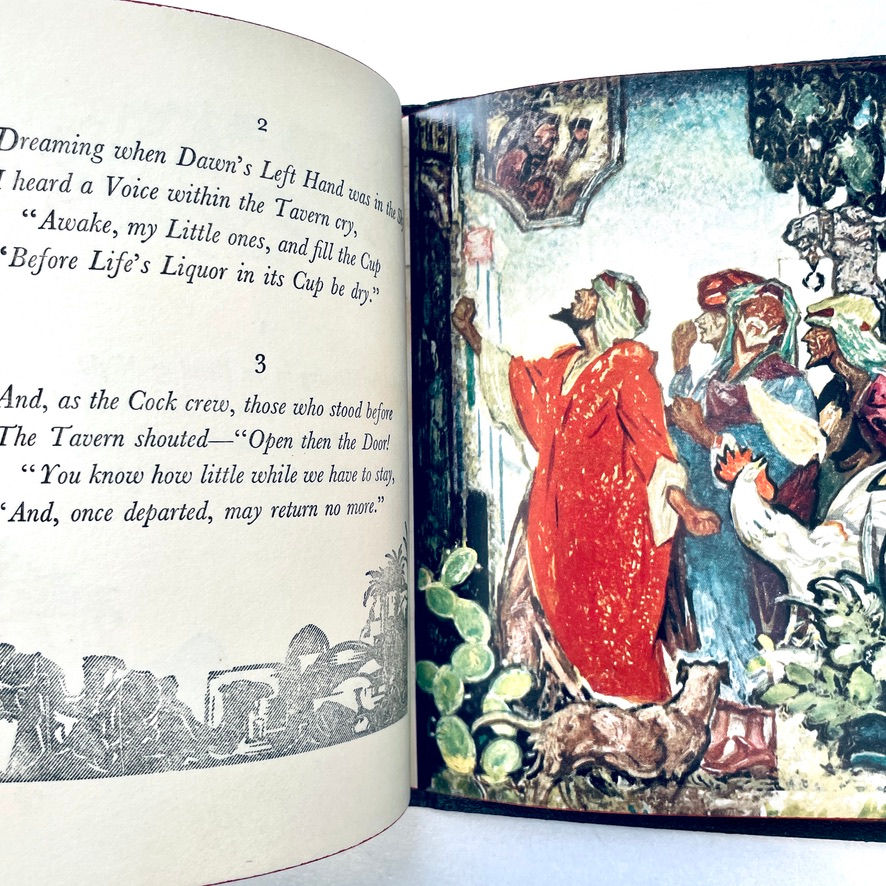 Miniatura: Colour plate facing verse in Rubáiyát of Omar Khayyám