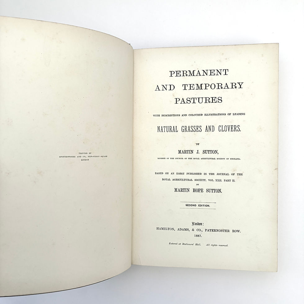 Title page Permanent Temporary Pastures London 1887