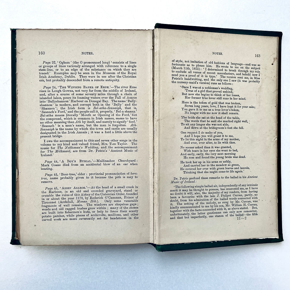 サムネイル： Missing pages in William Allingham book 1887, Irish Songs and Poems first edition