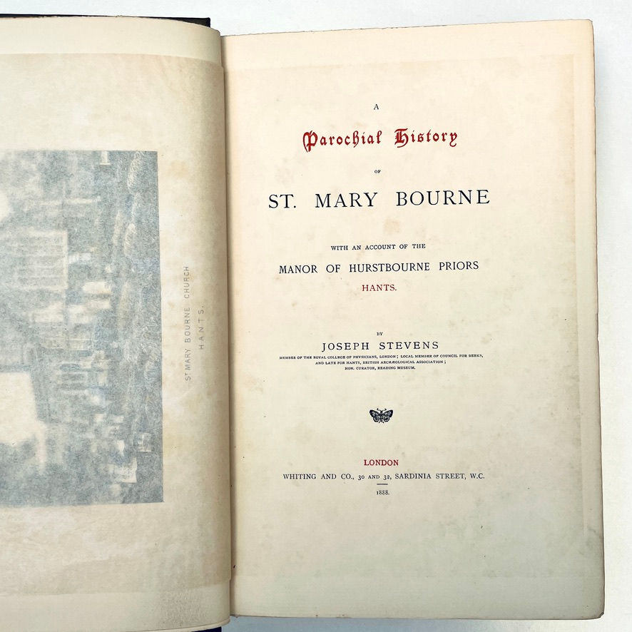 Thumbnail: Title page of A Parochial History of St. Mary Bourne – Joseph Stevens