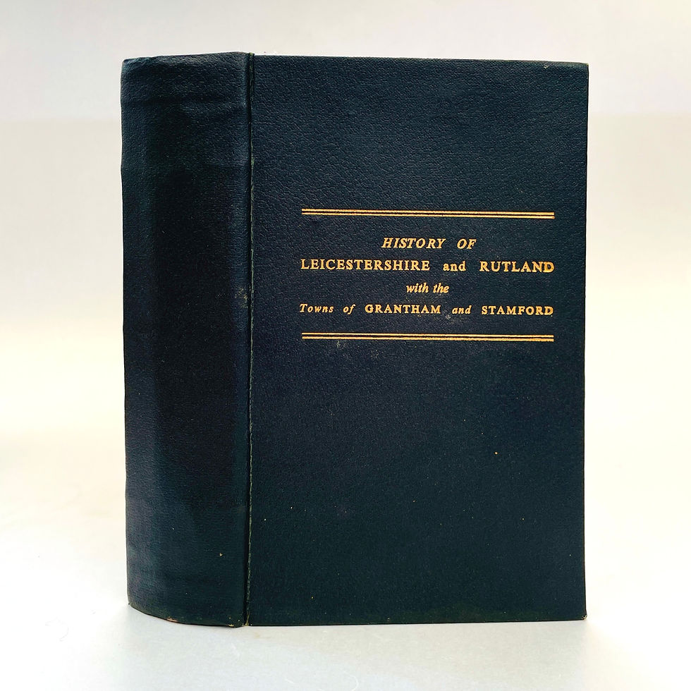 Front cover and spine of History of Leicestershire and Rutland by William White (1846)