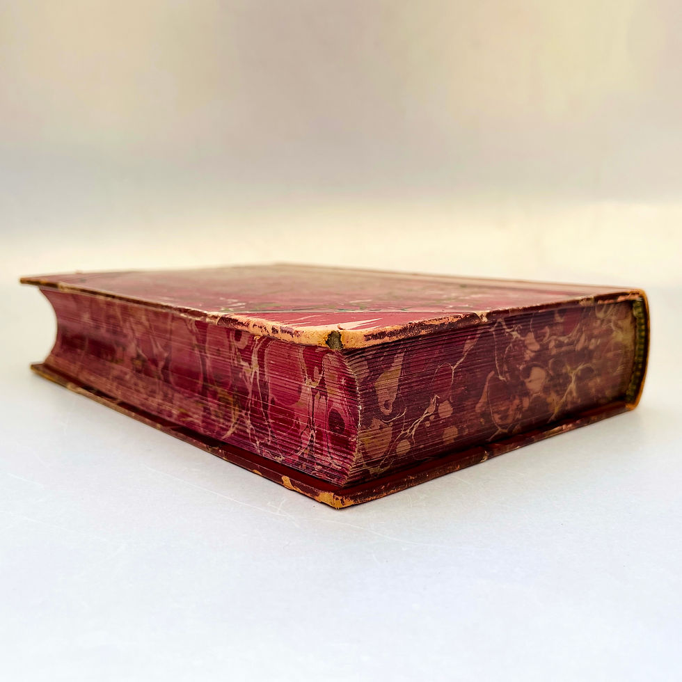 Miniatyrbild: Top marbled page edges of Betrothed & The Talisman — decorative finish intact.