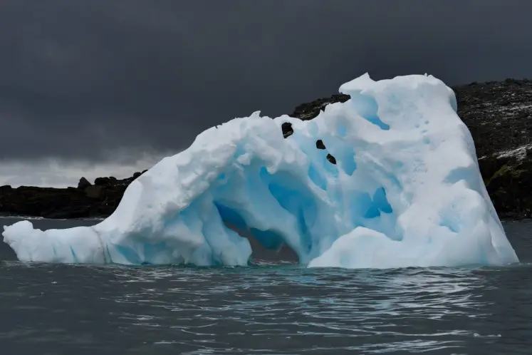 Un iceberg se derrite lentamente en las aguas del océano Austral. Foto: Michael Miller