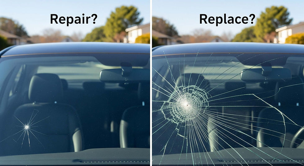 difference between fixing and replacing a windshield