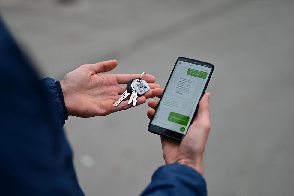 Schlüssel verloren Wiederfind system, Schlüsselanhänger mit QR-Code, Olaf-App, Schlüssel wieder find