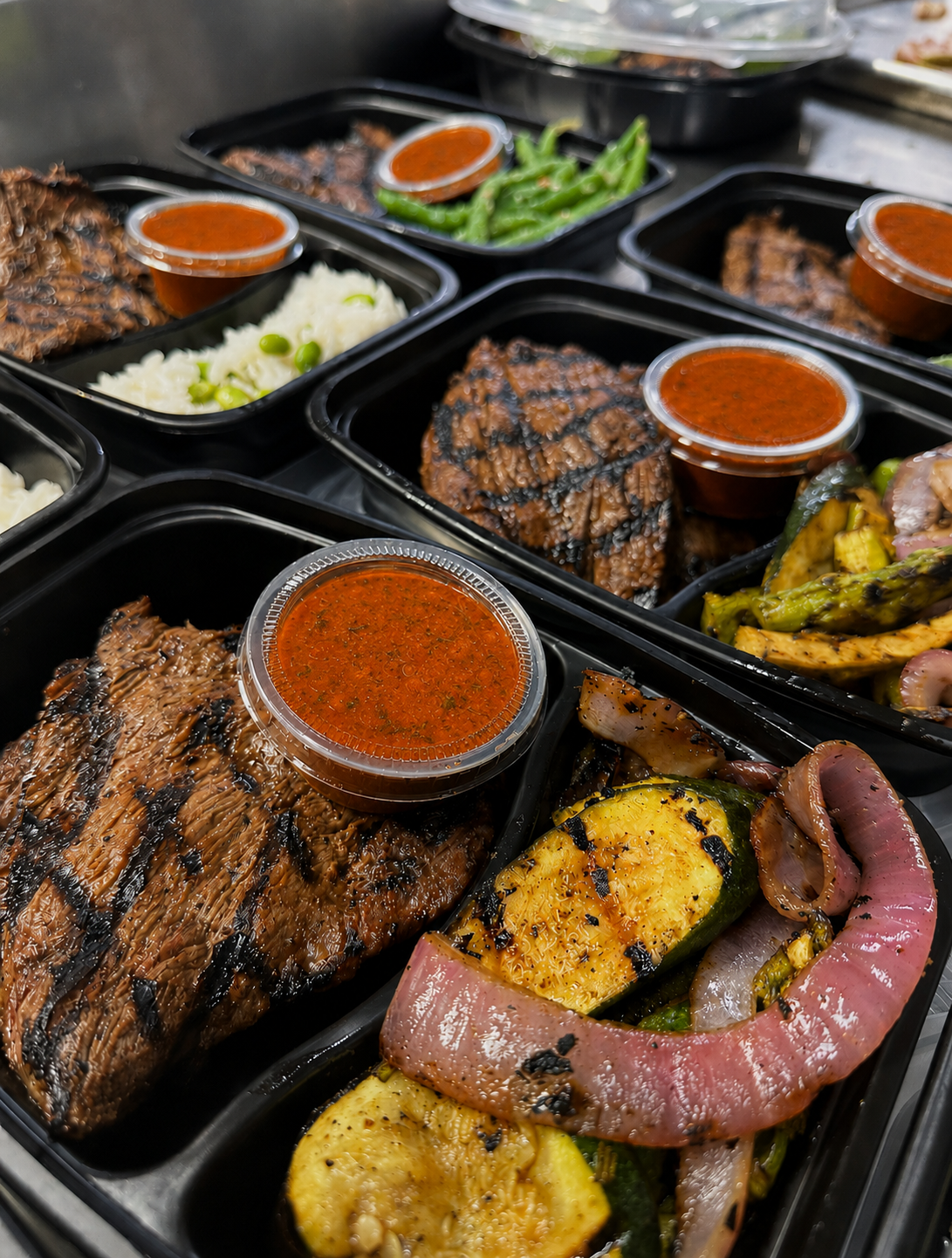 Grilled Marinated Skirt Steak with Red Chimichurri