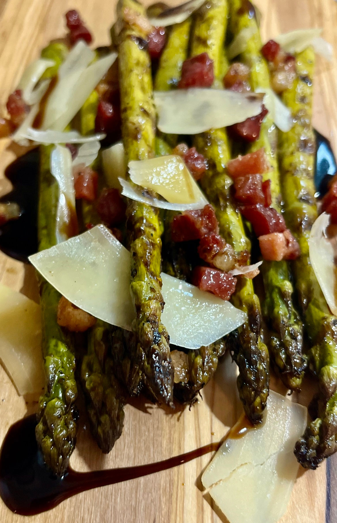SIDE: Balsamic Grilled Asparagus with Pancetta & Parmesan
