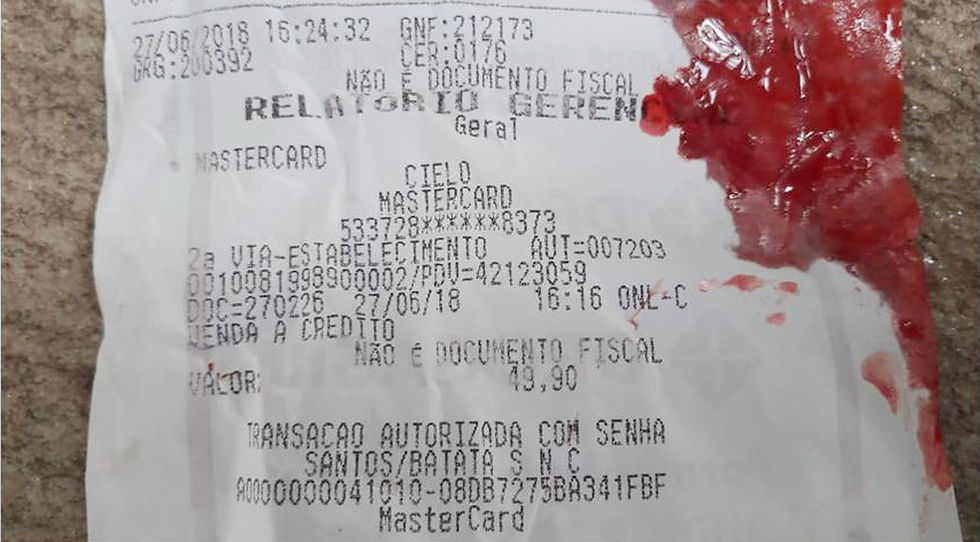 Cupom fiscal estava no saco onde foi achada a criança, e ajudou a localizar o pai, em Santos, SP — Foto: Divulgação/Polícia Civil