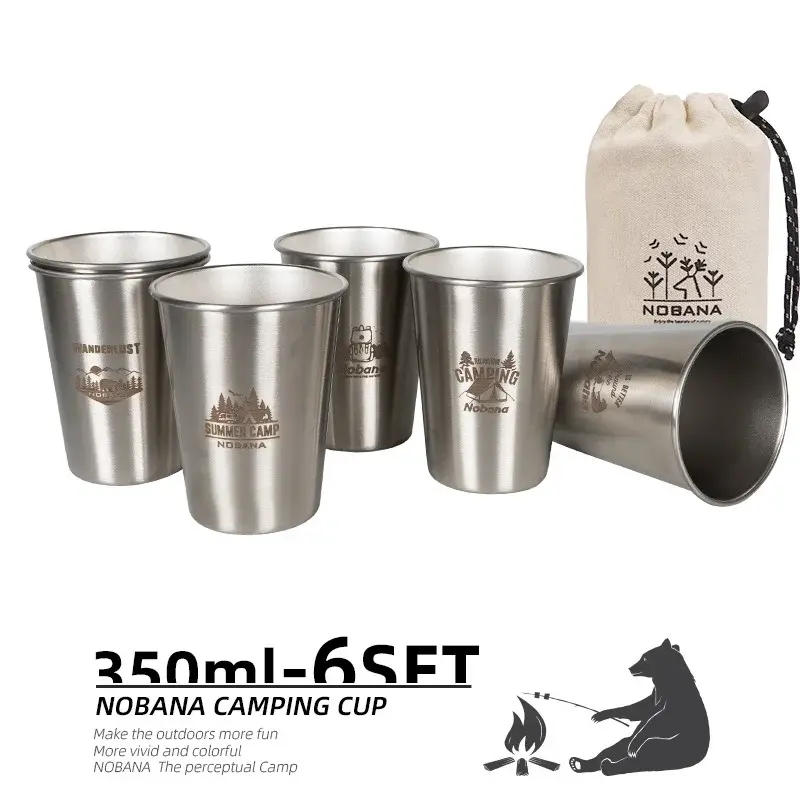 Thumbnail: Outdoor 304 Stainless Steel Camping Cup Set