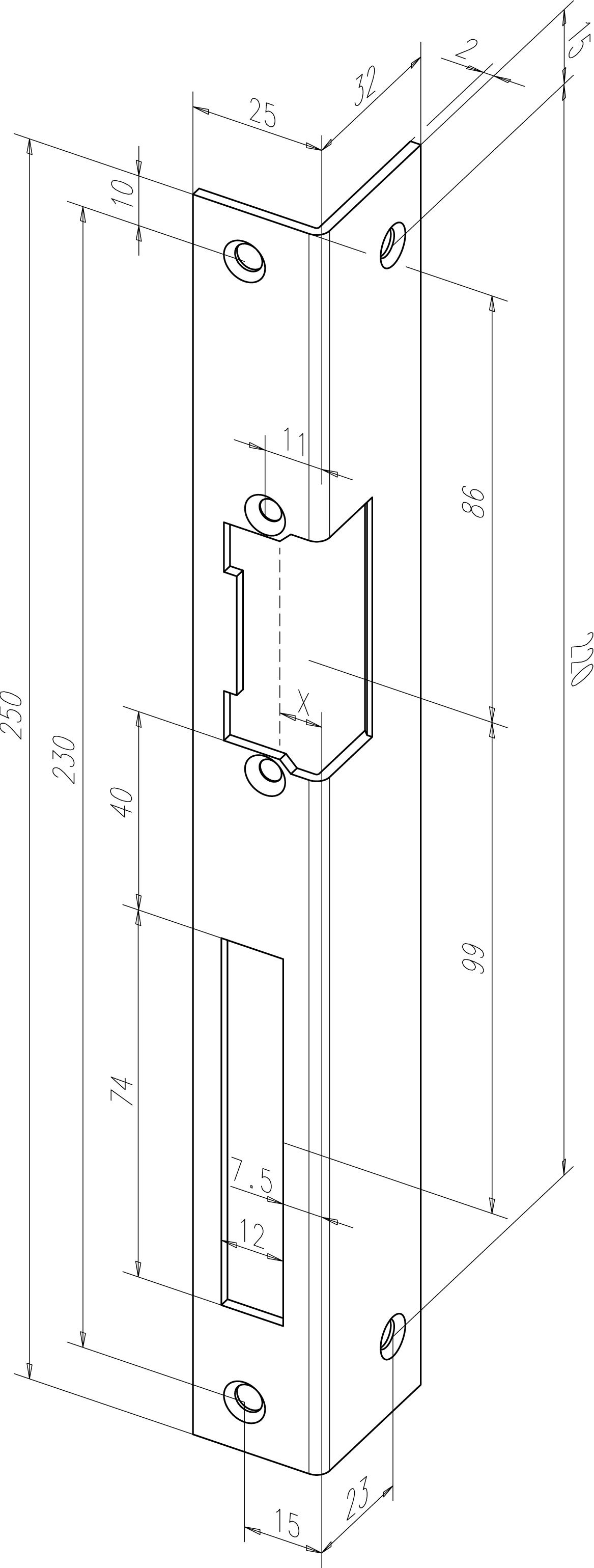Winkel-Schliessblech I Universal I -------06735-0# I Standard