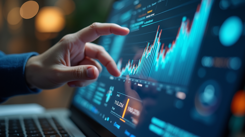 Close-up view of a user interacting with a touchscreen displaying a dynamic website