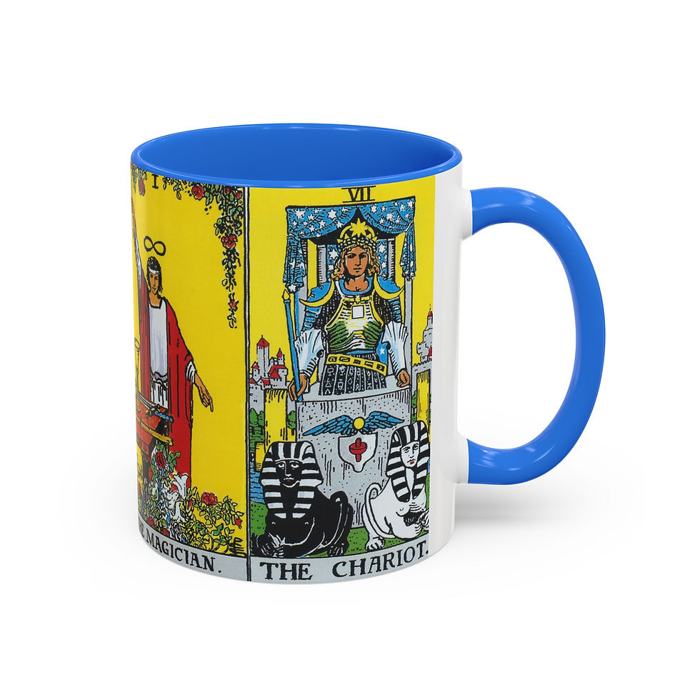 Thumbnail: Tarot Cards Coffee Mug | The Fool, Empress, Magician & Chariot | Witch Gift 