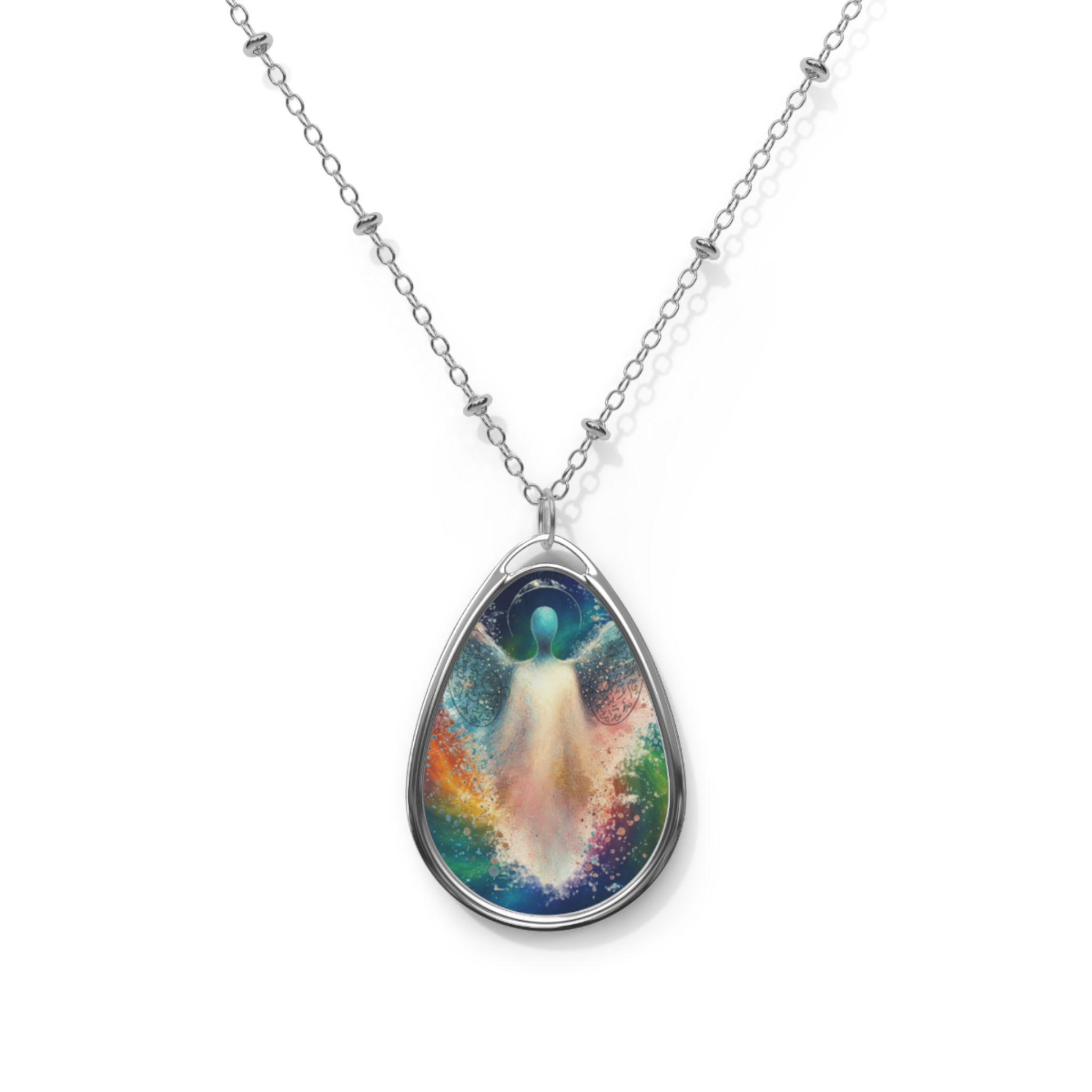Angel Teardrop Necklace | Oval Necklace