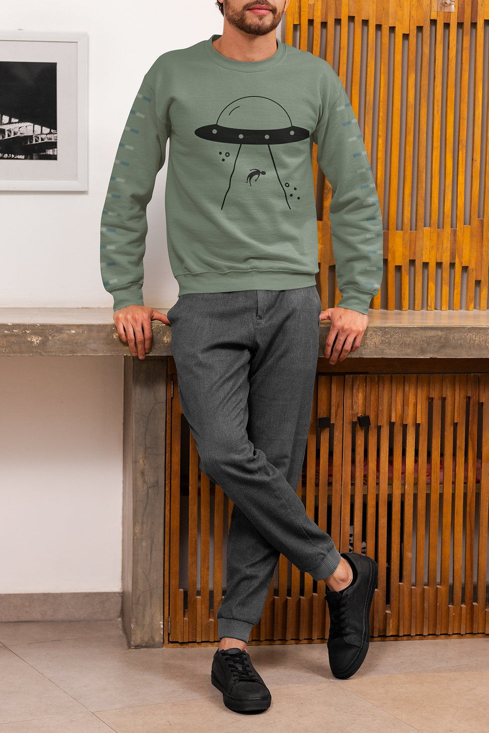 Thumbnail: UFO Abduction Graphic Sweatshirt | Alien Spaceship Illustration