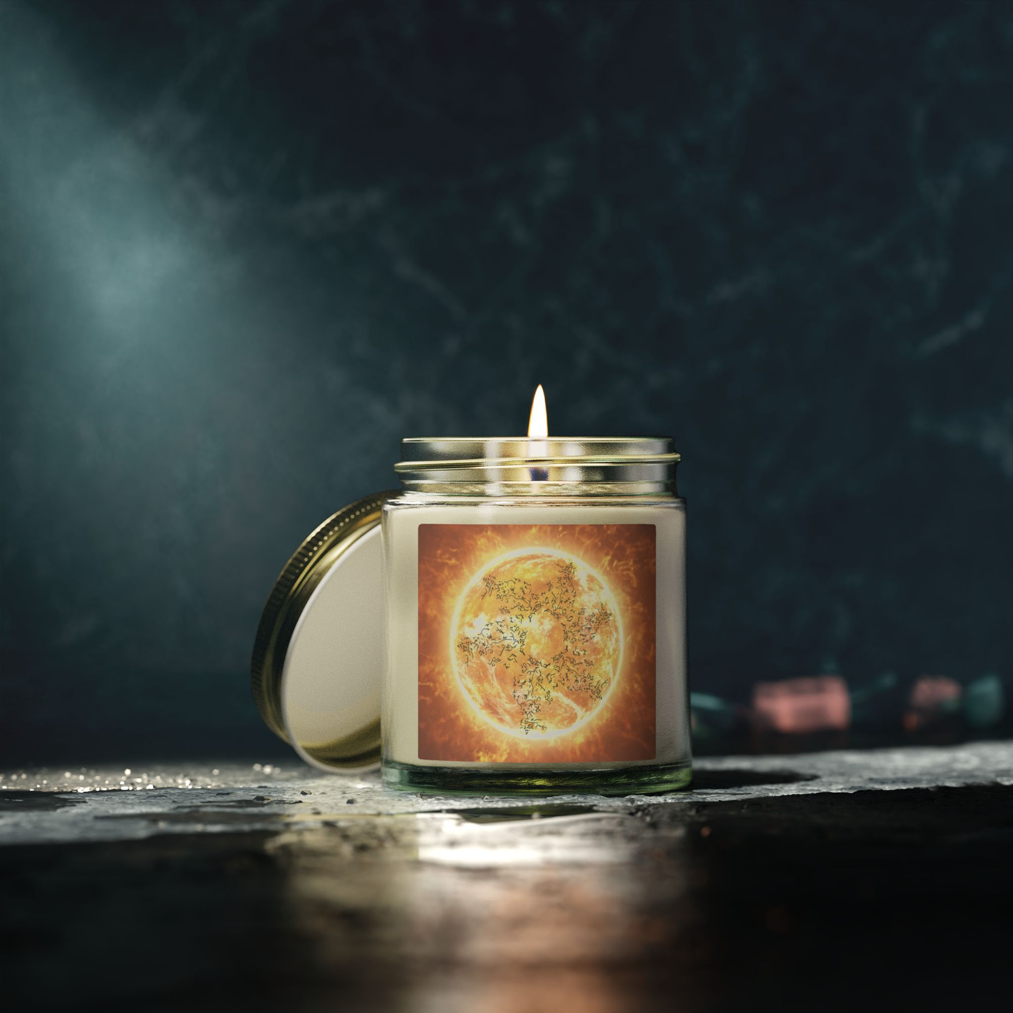Sun Illustration Candle | Coconut Apricot Wax Jar