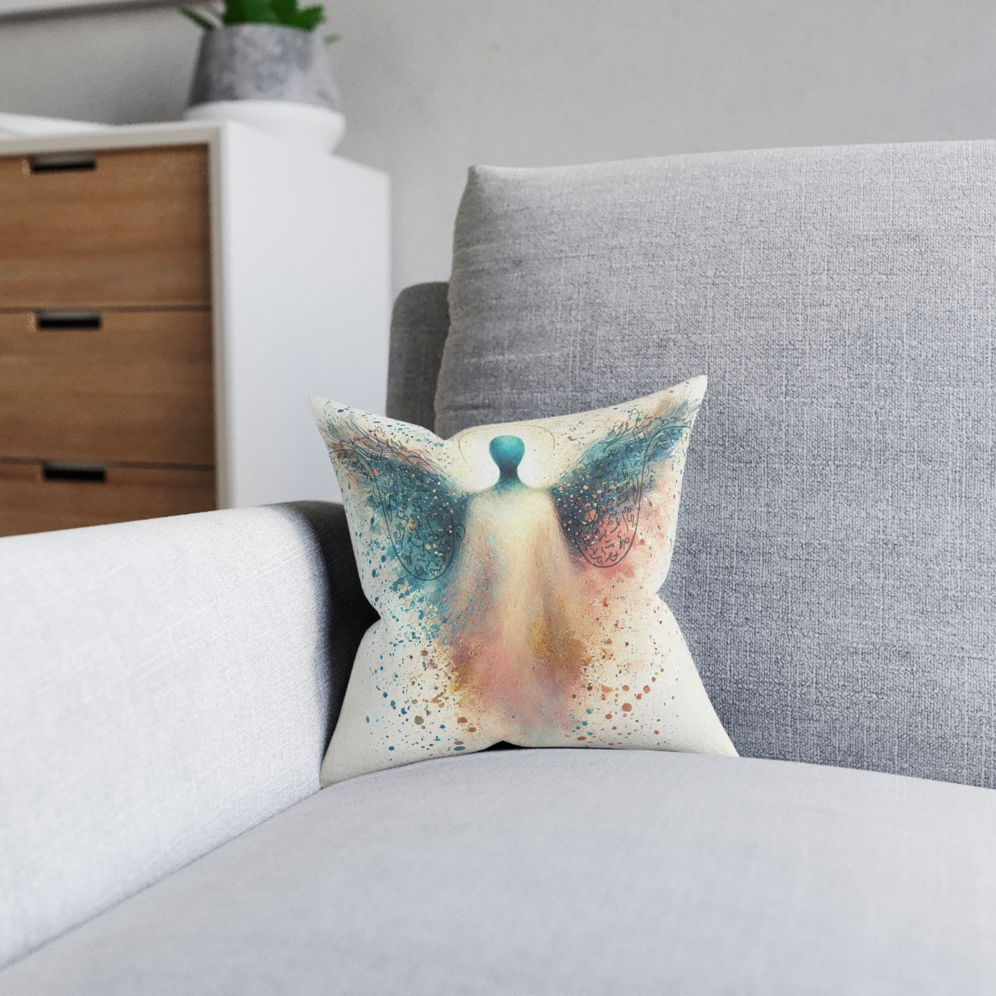 Angel Square Pillow | Angel Home Decor, Ethereal