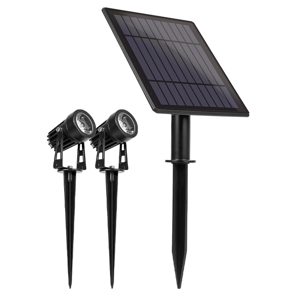 ESTACA LED SOLAR 1 PANEL 2 ESTACAS 2W