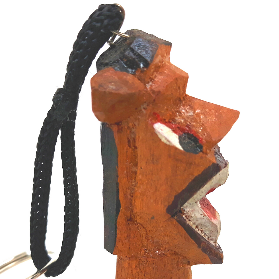 Miniatura: O chaveiro carranca é muito utilizado para afastar o mau-olhado, inveja, energias negativas e espíritos obsessores.