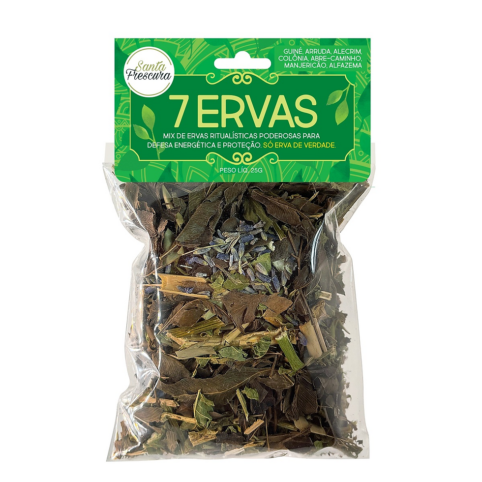 banho de 7 ervas tem o objetivo de eliminar energias densas, cansaço, mau humor e influências negativas.