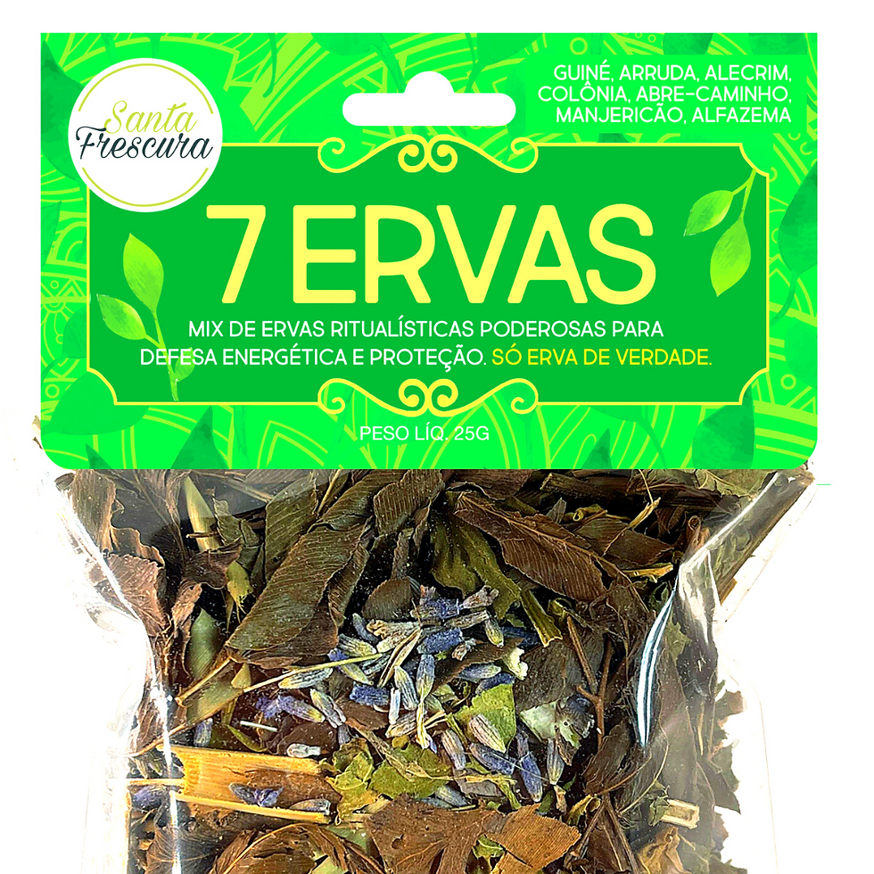 Miniatura: O banho de 7 ervas é usado para eliminar energias densas e o mau-humor, promovendo uma renovação do campo astral.