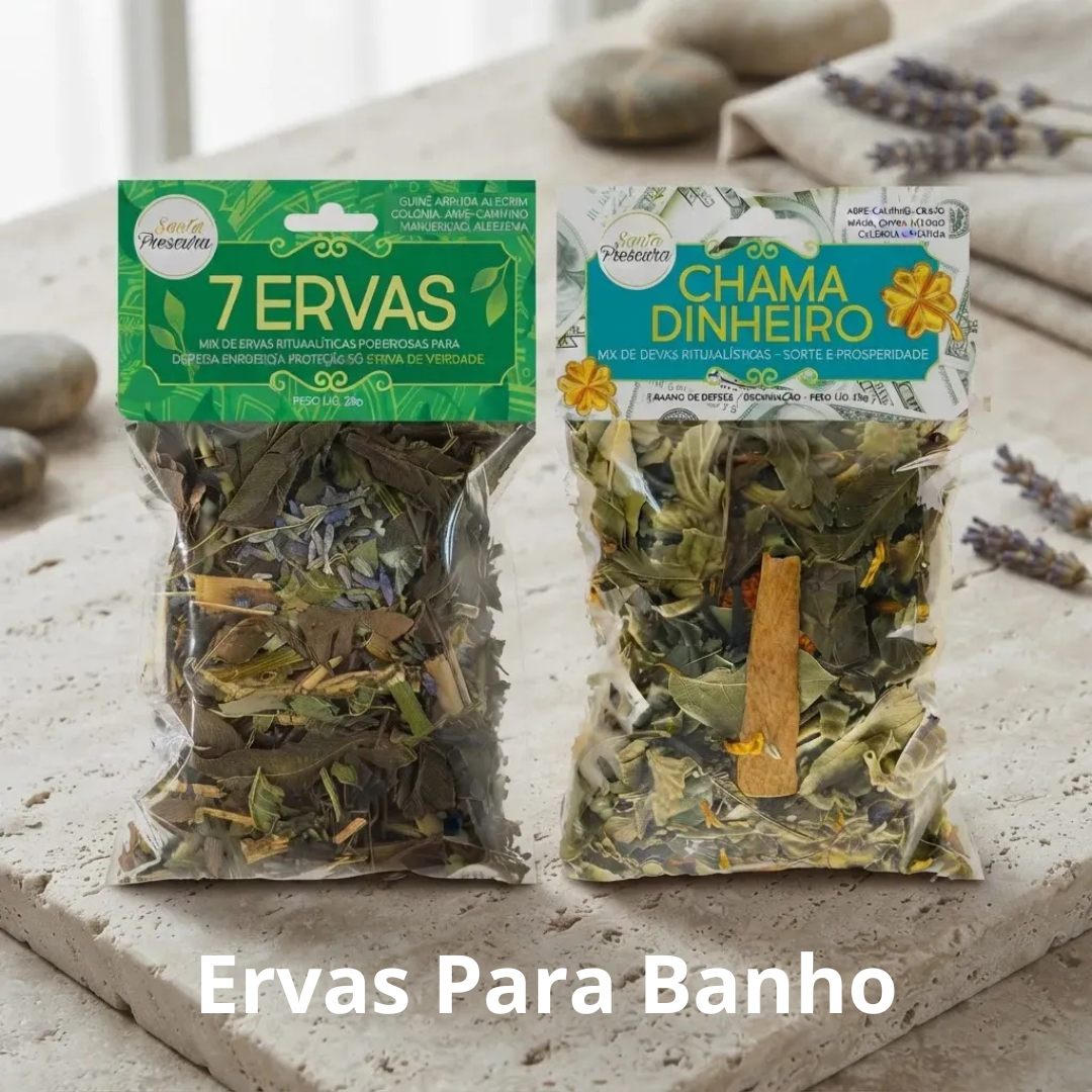 Banho De 7 Ervas Chama Dinheiro Prosperidade Sorte Financeira Proteção Amor Kit